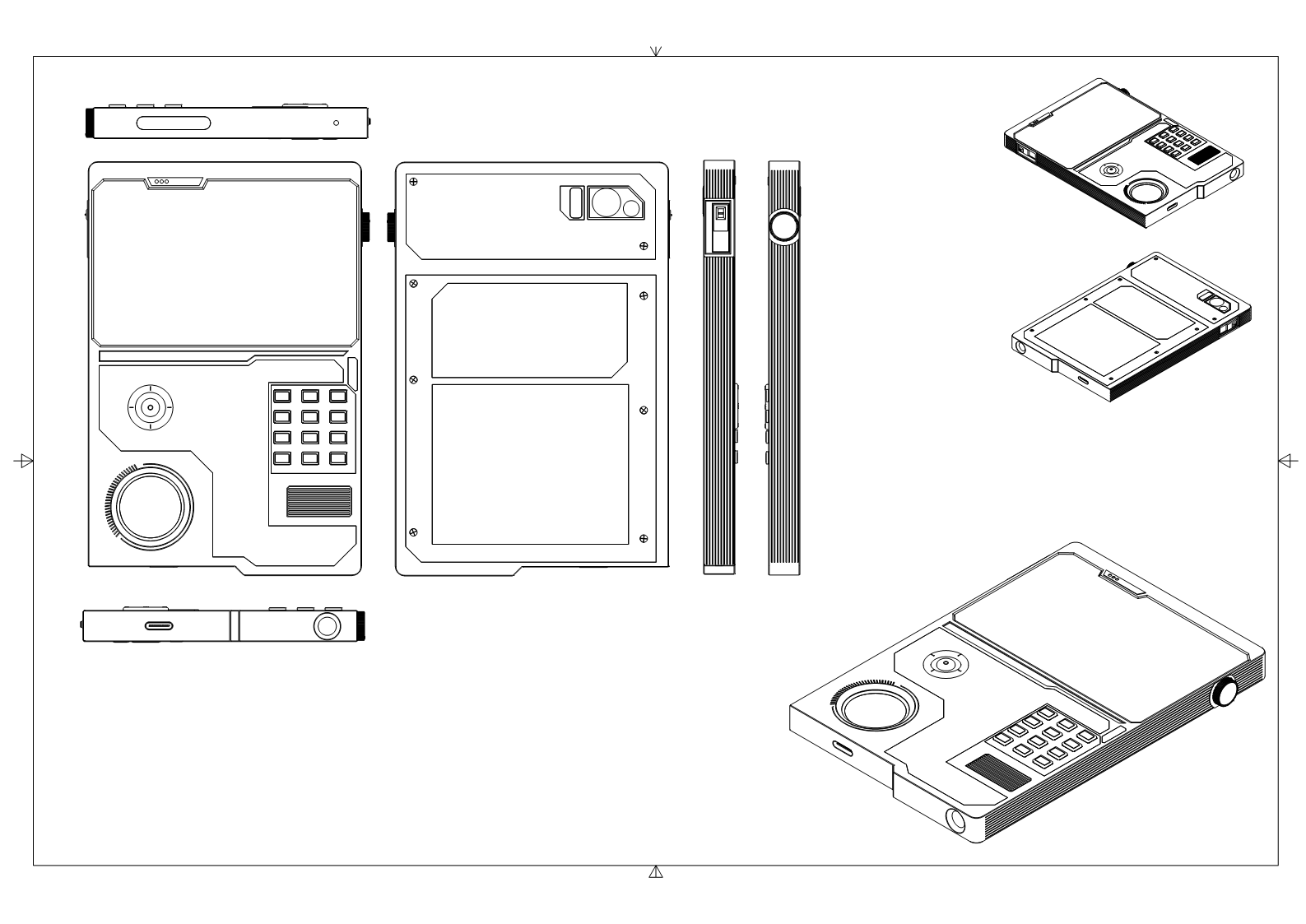 Styled placeholder concept of a 3D electronics enclosure